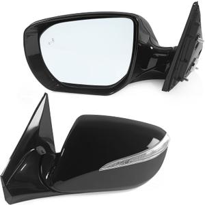 left Driver Side Mirror Assembly Fits 2013-2018 Hyundai Santa Fe Sport with Power Glass Heated Turn Signal and Manual Folding Blind Spot Detection Replace HY1320234(8Pins)