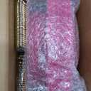 Joyido 125PCS Hot Pink Plastic Plates  Pink Disposable Plate  Elegant Easter Party Plates with Gold Plastic Silverware Sets for 25 Guests for Wedding & Birthday Party & Baby Shower & Easter