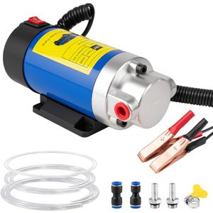 12V 100W Oil Extractor Pump, Engine Oil Extractor for Oil Change, Electric Fluid Transfer Pump, Fast Self-Priming Pump for Motor Oil, Gear Oil, and ATF, Fit Car, Mower, Boat, Motorcycle