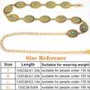 Liutufy Women's Turquoise Concho Chain Belt Western Cowgirl Metal Waist Chain Belt for Dress (B Gold-M)