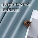 H.VERSAILTEX Grommet Natural Linen Textured Kitchen Curtains 45 inch Length, Thick Faux Linen Room Darkening Window Treatment Set for Farmhouse/Bedroom 52W x 45L,2 Panels,Heather Stone Blue
