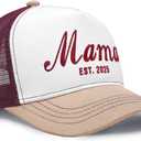 Embroidered Mama EST.2025 Hat for Women (One Size)
