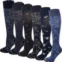 Dr Motion Differenttouch 6 Pairs Pack Women Graduated Compression Knee High Socks