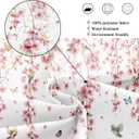 Riyidecor Pink Cherry Blossom Shower Curtain for Bathroom Decor 72Wx72H Asian Weeping Flower Birds Butterfly Japanese Sakura Floral Cute Art Printed Fabric Polyester Waterproof 12 Pack Metal Hooks
