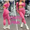 POWERASIA Ignite Hidden Scrunch Butt Lifting Leggings for Women Tummy Control Yoga Pants Boom Booty Lift Workout Legging (Pink, L)