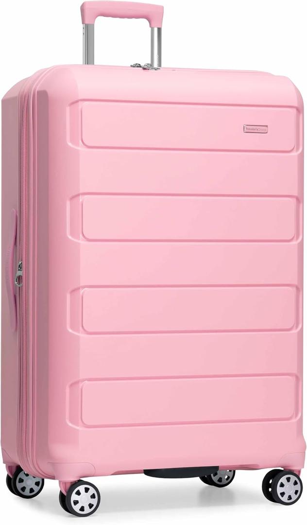 Traveler's Choice Pagosa Hardshell Expandable Luggage with Spinner Wheels, Pink, 30-Inch Large