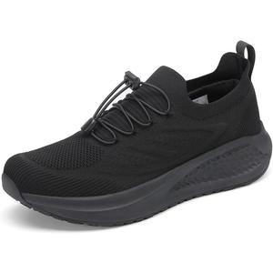 VikoViren Non Slip Work Shoes for Men Slip on Restaurant or Food Service Shoes Breathable Lightweight Water Resistant Walking Sneakers for Chef Kitchen Footwear, All Black US 11.5