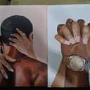 2 Pcs Afro Black Couple Canvas Wall Art African American Women Men Black Love Pictures Wall Decor Black Girl Poster Print Artwork for Bedroom Living Room Bathroom Office Home Decoration,  12x16in-Canvas