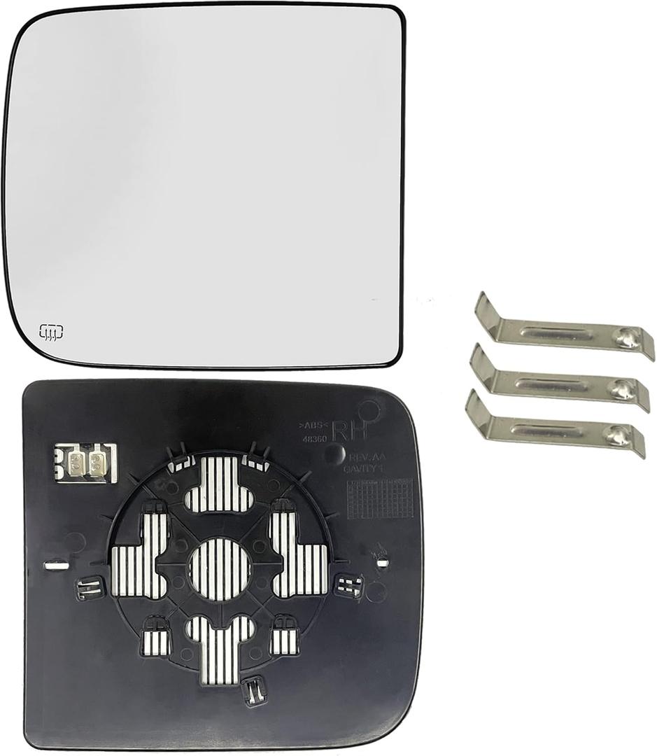 Passenger Side Towing Mirror Glass Compatible with 2009-2020 Dodge Ram 1500 2500 3500 4500 5500 Ram Right Side Upper Mirror Glass with Rear Mounting Bracket 68067726AA