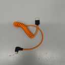 Micro HDMI 4K 8K 60P Raw Cable for ATOMOS Ninja V Portkeys Monitor Canon R5C R6 Sony A7CII A7CR ZV-E1 GH4 S9 Z50 XT50 Camera, Right Angle Type A D HDMI2.1, Orange Spiral 50cm