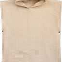 Jade&Kai Hooded Towel for Kids | Snaps into a Poncho | Organic Cotton Waffle | Lightweight and Absorbent | Bath, Beach, and Pool | Multiple Colors | (Large (6-10 Yrs), Cloud)