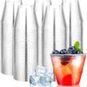Byvivace 100Counts 9 OZ. Clear Plastic Cups Old fashioned Party Cups, Sturdy Plastic Wine Glasses Disposable Cups for Wedding Party