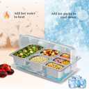 Countertop Food Serving Display Container, Cold Food Buffet Server, Salad Bar Buffet Station for Home & Cold Serving Trays for Parties, Restaurant or Kitchen (9 Pans 3 Sizes)