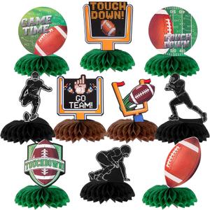 baotongle 10pcs Football Party Decorations Football Table Centerpiece Football Honeycomb Centerpieces Table Toppers for Football Birthday Party Football Game