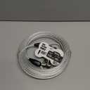 Petest 40ft Reflective Tie-Out Cable for Heavy Dogs Up to 125 Pounds (Black & Silver)