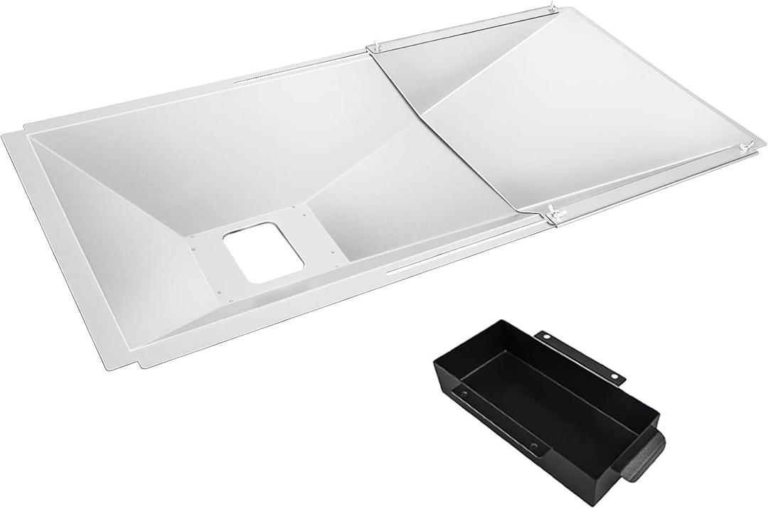 Utheer Universal Grease Tray with Catch Pan, Adjustable Drip Pan for 3/4/5 Burner Gas Grill, Grill Part for Nexgrill, Charbroil, Dynaglo, Kenmore, BHG, Grill Master, Backyard,Uniflame,Expert Gas Grill
