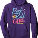 Rock N Roll Girl Purple Darla Violet Pullover Hoodie, M