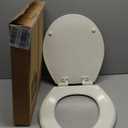 Mayfair Cassel Slow Close Toilet Seat, Easy Clean, Non Slip Premium Wood Seat, Easy Install, Made in USA, Round, Biscuit
