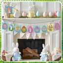 Thyle 24 Pcs Large Easter Wooden Ornamnrts to Paint 6 Inch DIY Blank Unfinished Wood Egg Cutouts for Crafts Hanging Decorations Happy Easter Hallow Egg Rabbit Bunny Butterfly Flower Hen 12 Style