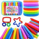 Pop Tubes, 30PCS Fidget Sensory Toys, Party Favors, Birthday Gifts, Goodie Bag Stuffers, Classroom School Reward, Creative STEM Learning & Fun for Toddler Kids (10 Colors)