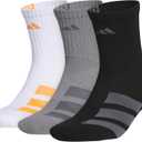 Adidas Unisex EVO Running Socks (3 Pairs) High Quarter (Black)