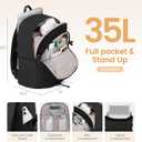LOVEVOOK Mens Backpack with Giant Tumbler Holder Pocket,18 Inch Everyday Laptop Backpack Commuter Travel Work Computer Bag for Women,Waterproof Hiking College Teacher Back Pack Casual Daypack,Black