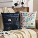 2 x FUTEI Children Gifts,Gamer'Spot Throw Pillow Covers 18x18 Inch Set of 1 Christmas Holiday Home Decor for Couch Bed Living Room (Comes with 1 Pack Standard Size Black Game Socks)