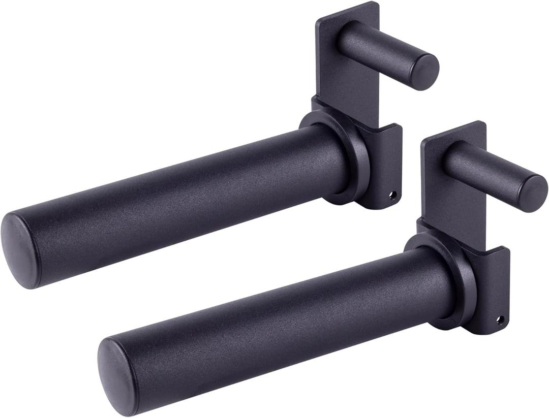 AmStaff Fitness Olympic Weight Plate Holder for Power & Squat Racks  Fits 2x2, 2.33x2.33, 3x3 Inch Tubes, 1" Hole  Storage Horns for Weight Plates on Power Rack  Pair