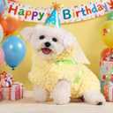 Fleece Small Dog Jacket Coat for 12 to17 lbs - Windproof Dog Clothes Coat with Harness Built in Winter Outdoor Dogs Coats for Small Dogs (Yellow)