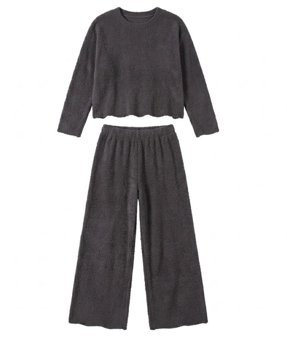 PRETTYGARDEN Women's 2 Piece Sets Casual Long Sleeve Shirts Wide Leg Pants Lounge Travel Outfits Fashion Clothing, XL