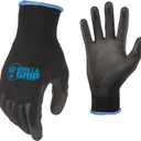 Gorilla Grip Work Gloves, Never Slip Maximum Grip All-Purpose, Gloves for Men, Superior in Wet, Dry, Oily Conditions, Polymer Palm, Large Size, 15 Pairs, Black/Blue | 25042-25