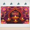 6x3.6ft Happy Diwali Backdrop Diwali Party Decorations Supplies Backdrop Rangoli Lantern Deepavali Indian Festival Party Banner Background Photo Studio Props