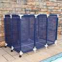Pool Noodles Holder, Toys, Floats, Balls and Floats Equipment Mesh Rolling Storage Organizer Bin, Extra-Large, (47.2" W x 30.2" L x 34" H), Blue/White Style 455119