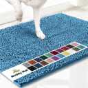 Muddy Mat | Super Absorbent Door Mat Indoor, Microfiber Quick Dry Chenille Entryway Rug, Non-Slip Front Door Mat, Indoor Mats for Entryway, Machine Washable Pet Rug, Sky Blue 19"x30"