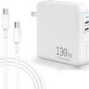 Mac Book Pro Charger, 130W USB C Charger 2 Port Power Adapter for MacBook Pro 16, 15, 14, 13 Inch/MacBook Air M1 M2, ipad Pro,and All USB C Devices, 6.6ft USB C to USB C Cable Included