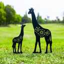 EZTZEN Giraffe Metal Garden Stakes Decorative,Giraffe Gifts for Women/Men/Giraffe Lovers Gifts,Black Giraffe Silhouette Statues Garden Decor for Outside,Outdoor Decor,Yard Art,Patio,Lawn Ornaments