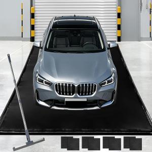 ToLanbbt 7'9" x 18' Garage Floor Mat, Heavy Duty Water Containment Mat with 1.2" Raised Edges, Protection from Snow Mud Rain and Oil, Non-Slip Garage Parking Mat for SUVs Trucks