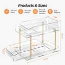 LAREKUN2pack 2-Tier Organizer & Storage Unit Stackable Bathroom Cabinet Organizer Pull-Out Kitchen Pantry Organizer & Storage System Suitable for Countertops, Pantries, Kitchens, Bathrooms