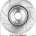 HUSCH Ceramic Brake Pads and Drilled and Slotted Brake Rotors Fit for Volvo