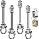 SELEWARE Heavy Duty Bearing Swing Hangers, 4 Pack Stainless Steel Hooks for Wood and Steel Beam, Sets Hardware for Hammock, Yoga, Porch, Heavy Bag, 7" x M2/5", 1500LB Capacity