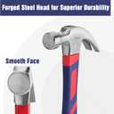 WORKPRO 16 oz Claw Hammer with Fiberglass Handle, All Purpose Hammer with Forged Hardened Steel Head (Blue)