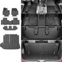 powoq Floor Mats Compatible with 2020-2026 Toyota Highlander Cargo Mat Trunk Liner Cargo Liner Replacement for 2020-2026 Toyota Highlander Accessories (Trunk Mat with Backrest Mats+Floor mats)