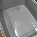 Amazon Basics Large Cat Litter Box with High Sides, Open Top for Easy Access, Includes Scoop with Storage, 19" x 15" x 11.75", Grey/Beige