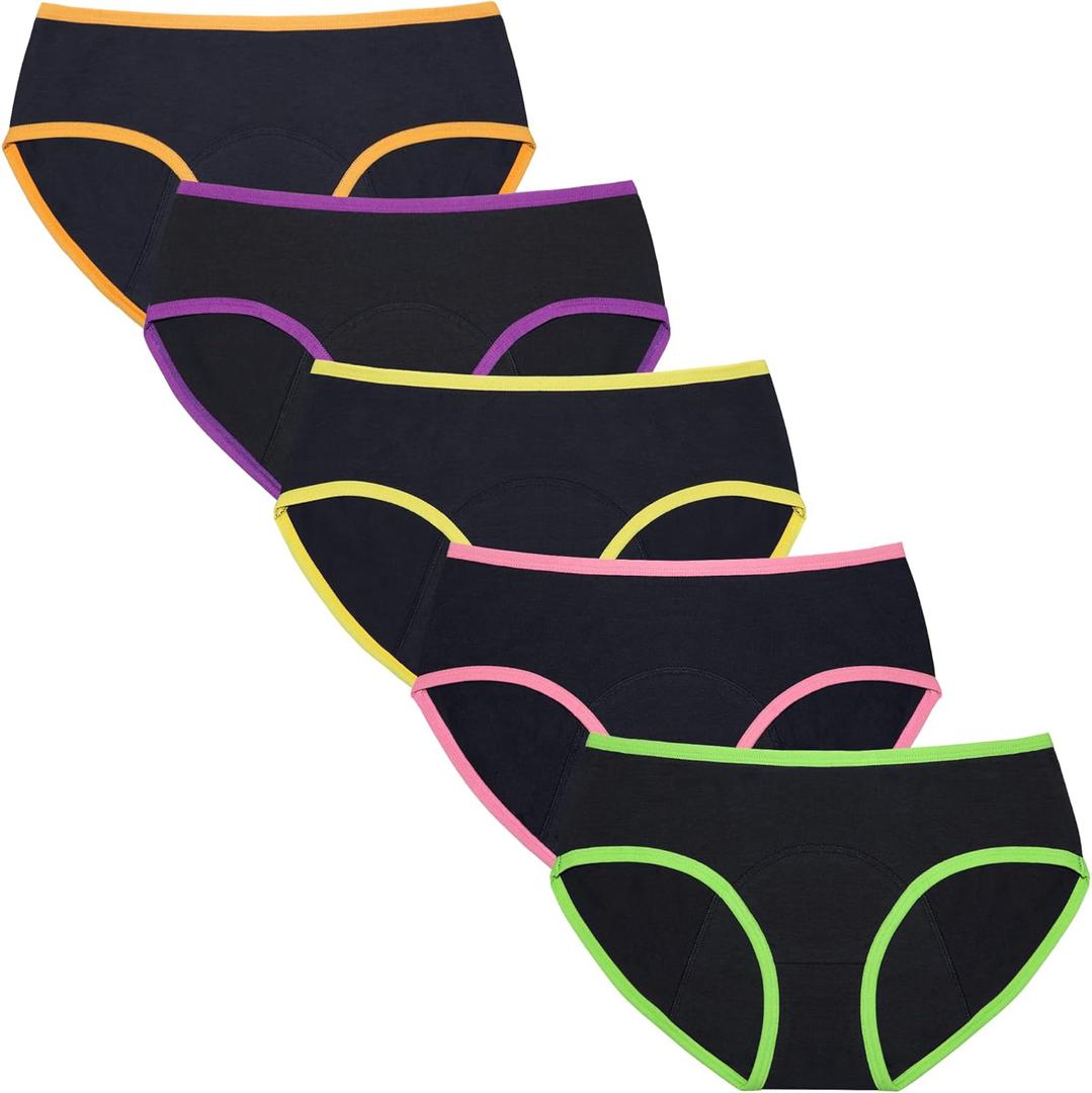 Period Underwear for Teens Heavy Flow High Absorbency Girls Menstrual Panties Cotton Leakproof Protective Briefs, 14-16y