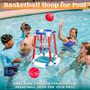 Sloosh Pool Basketball Hoop Toys, Floating Basketball Pool Game, Swimming Floats Toys with Balls Pump, Summer Outdoor Water Play Toy for Kids and Adults (Red Blue)