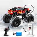 RC Car, Amphibious Monster Truck Toy with Charging Dock, 1:18 4WD Waterproof Off-Road Pickup - 360 Rotation & One-Button Stunt, 2.4GHz Remote Control Car for Boys Girls Ages 6+ Birthday Gift