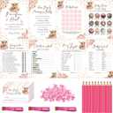 Baby Shower Games for Adults - Complete Party Activity Card Set with Pacifier Hunt, Belly Measuring & Mommy or Daddy Guess - Grown-Up Guest Entertainment Kit-w4