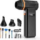 Compressed Air Duster, 180000RPM 4-Gear Adjustable Electric Air Duster with Display Screen & LED Light, Rechargeable Cordless Air Blower for Keyboard/PC/Car