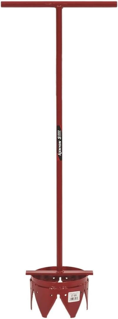 Kenyon 7" Sprinkler Head Trimmer with Step Plate, 33" Welded Handle, 5/8" Steel Shaft, T-Handle  Kenyon S550 Irrigation Series  SKU 85427 (Red)