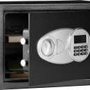 Amazon Basics Steel Security Safe and Lock Box with Electronic Keypad, for Cash, Jewelry, Documents, Black, 0.5 Cubic Feet, 13.8" W x 9.8" D x 9.8" H
